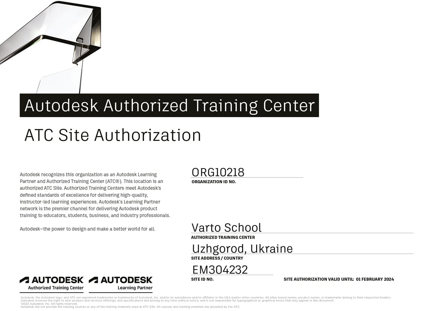 Autodesk Certificate