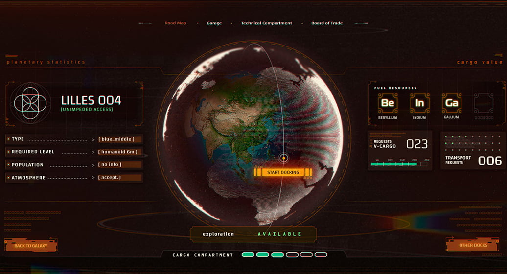 Retro space UI