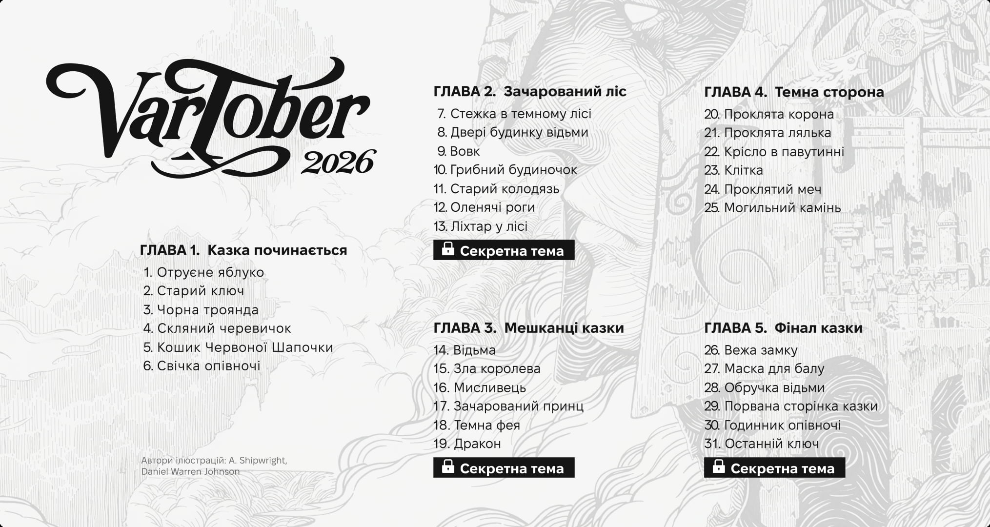 VarTober 2026: теми челенджу за главами